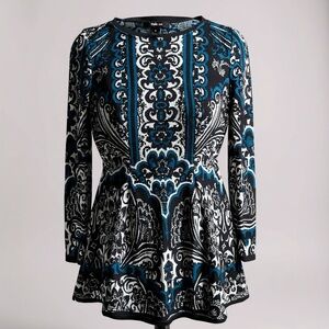 Blue, Black and White Mini Dress or Tunic